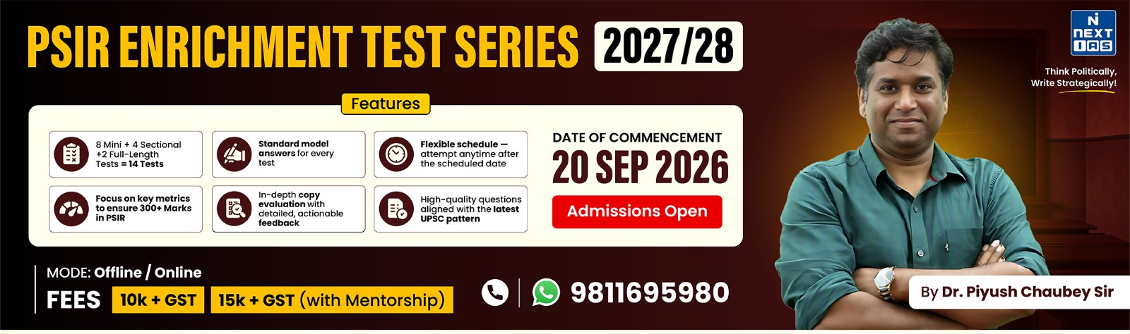 PSIR Enrichment Test series 2027/2028