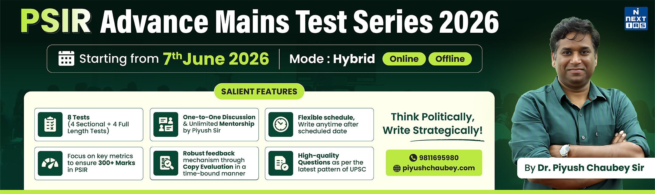 PSIR ADVANCE MAINS TEST SERIES 2026